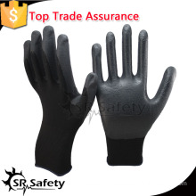 SRSAFETY cheap 13 gauge nitrile gloves black foam nitrile gloves